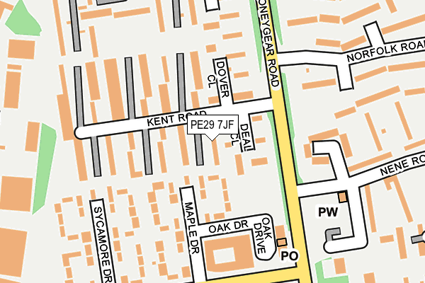 PE29 7JF map - OS OpenMap – Local (Ordnance Survey)