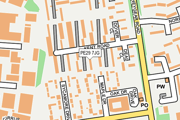 PE29 7JG map - OS OpenMap – Local (Ordnance Survey)