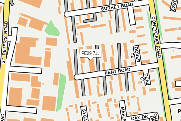 PE29 7JJ map - OS OpenMap – Local (Ordnance Survey)