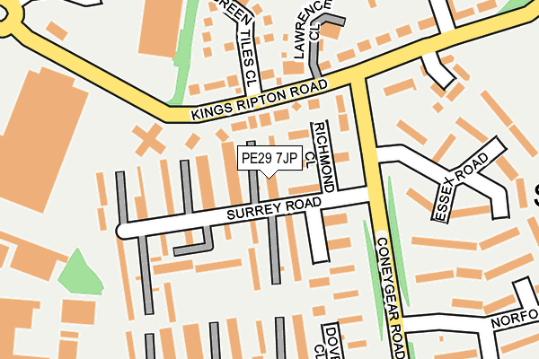 PE29 7JP map - OS OpenMap – Local (Ordnance Survey)