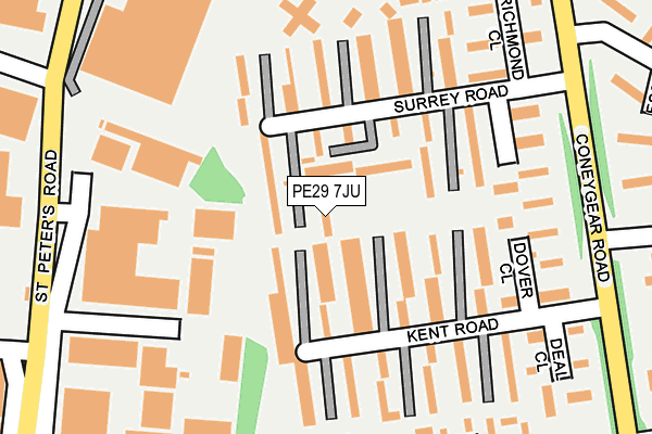 PE29 7JU map - OS OpenMap – Local (Ordnance Survey)
