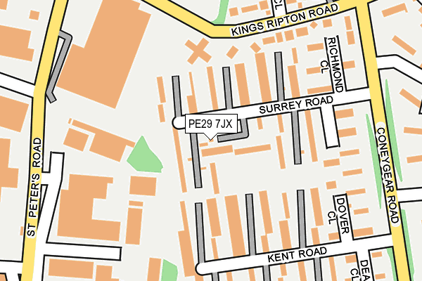 PE29 7JX map - OS OpenMap – Local (Ordnance Survey)