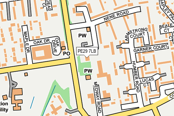 PE29 7LB map - OS OpenMap – Local (Ordnance Survey)