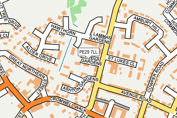 PE29 7LL map - OS OpenMap – Local (Ordnance Survey)