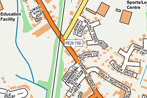 PE29 7SD map - OS OpenMap – Local (Ordnance Survey)