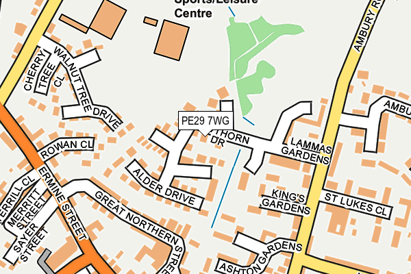 PE29 7WG map - OS OpenMap – Local (Ordnance Survey)