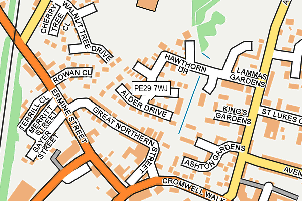PE29 7WJ map - OS OpenMap – Local (Ordnance Survey)