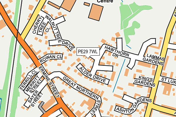 PE29 7WL map - OS OpenMap – Local (Ordnance Survey)