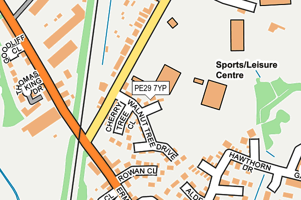 PE29 7YP map - OS OpenMap – Local (Ordnance Survey)