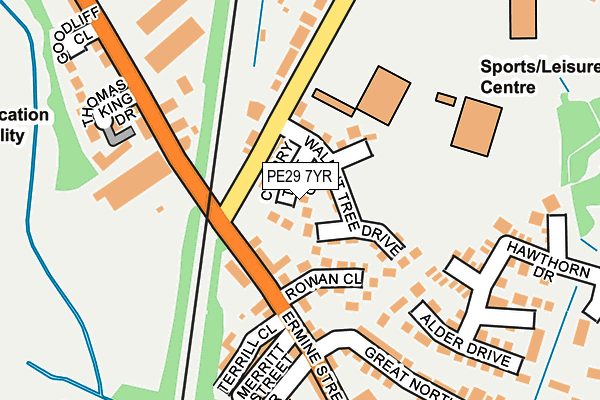 PE29 7YR map - OS OpenMap – Local (Ordnance Survey)