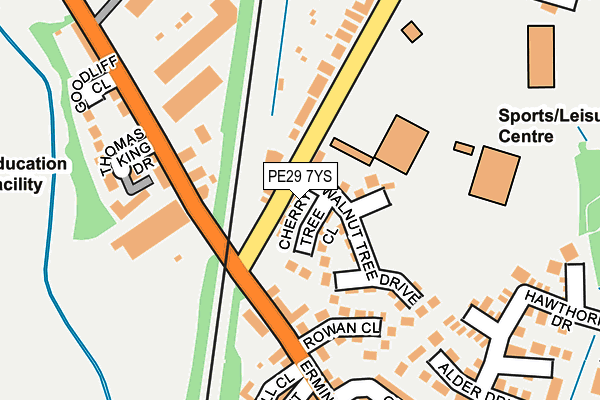 PE29 7YS map - OS OpenMap – Local (Ordnance Survey)