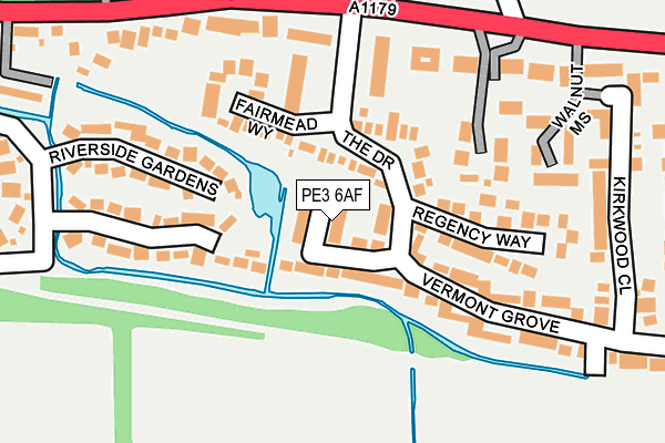 PE3 6AF map - OS OpenMap – Local (Ordnance Survey)