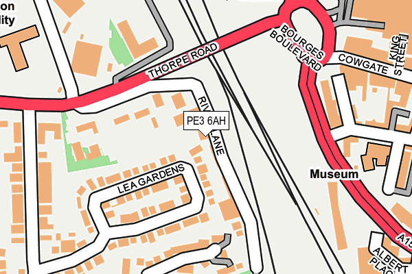 PE3 6AH map - OS OpenMap – Local (Ordnance Survey)