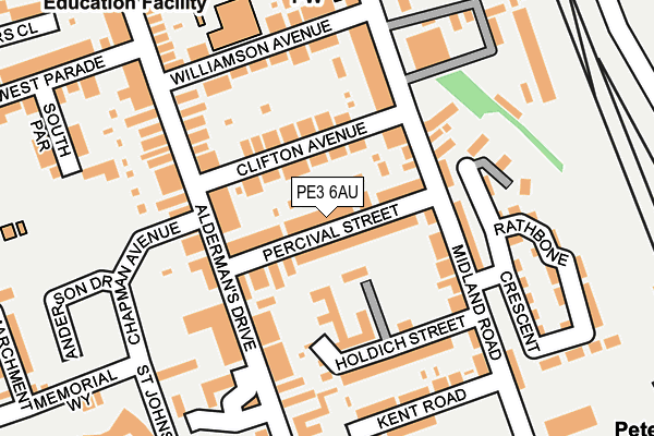 PE3 6AU map - OS OpenMap – Local (Ordnance Survey)