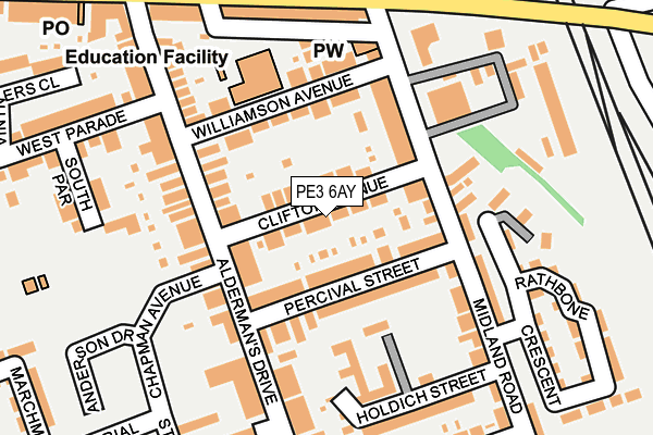 PE3 6AY map - OS OpenMap – Local (Ordnance Survey)
