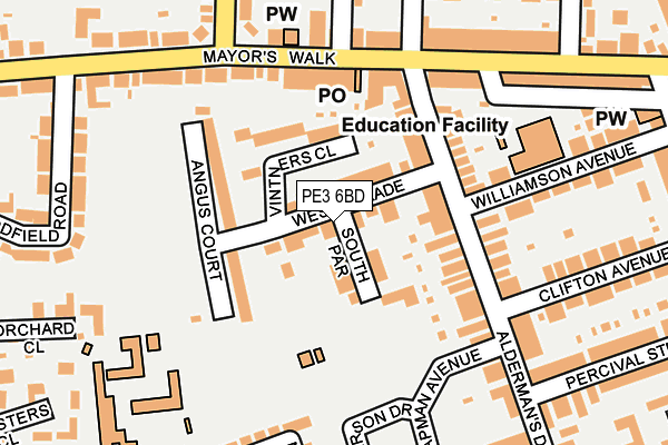 PE3 6BD map - OS OpenMap – Local (Ordnance Survey)