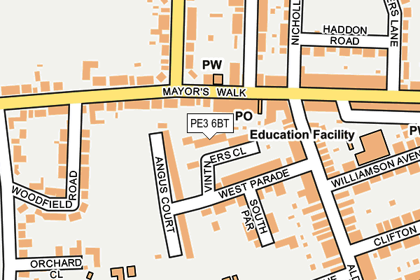 PE3 6BT map - OS OpenMap – Local (Ordnance Survey)