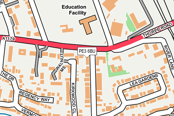 PE3 6BU map - OS OpenMap – Local (Ordnance Survey)