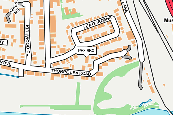 PE3 6BX map - OS OpenMap – Local (Ordnance Survey)