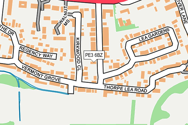 PE3 6BZ map - OS OpenMap – Local (Ordnance Survey)