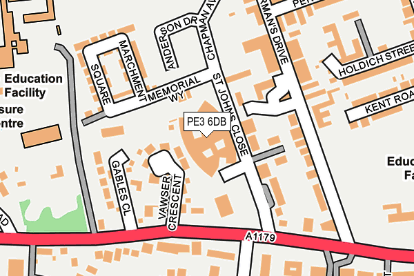 PE3 6DB map - OS OpenMap – Local (Ordnance Survey)