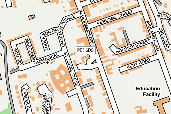 PE3 6DS map - OS OpenMap – Local (Ordnance Survey)
