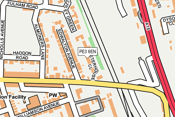 PE3 6EN map - OS OpenMap – Local (Ordnance Survey)