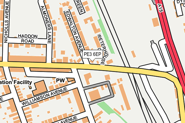 PE3 6EP map - OS OpenMap – Local (Ordnance Survey)