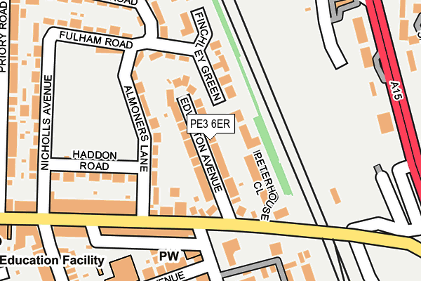PE3 6ER map - OS OpenMap – Local (Ordnance Survey)