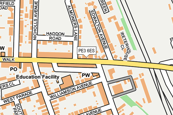 PE3 6ES map - OS OpenMap – Local (Ordnance Survey)