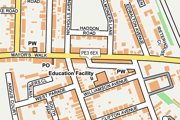 PE3 6EX map - OS OpenMap – Local (Ordnance Survey)