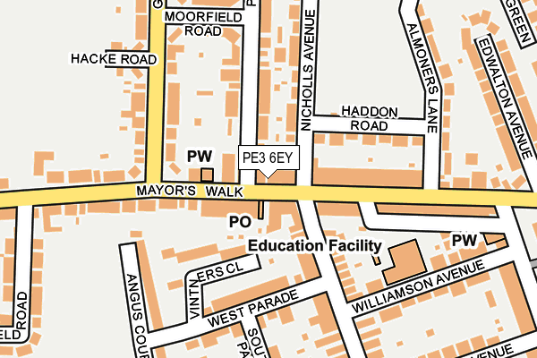 PE3 6EY map - OS OpenMap – Local (Ordnance Survey)