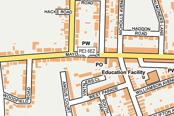 PE3 6EZ map - OS OpenMap – Local (Ordnance Survey)