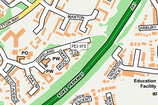 PE3 6FE map - OS OpenMap – Local (Ordnance Survey)