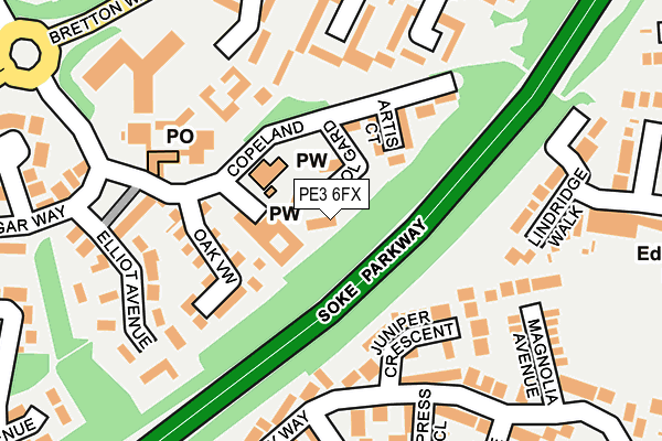 PE3 6FX map - OS OpenMap – Local (Ordnance Survey)