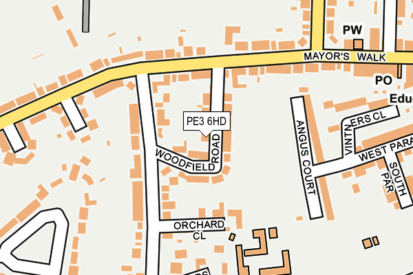 PE3 6HD map - OS OpenMap – Local (Ordnance Survey)