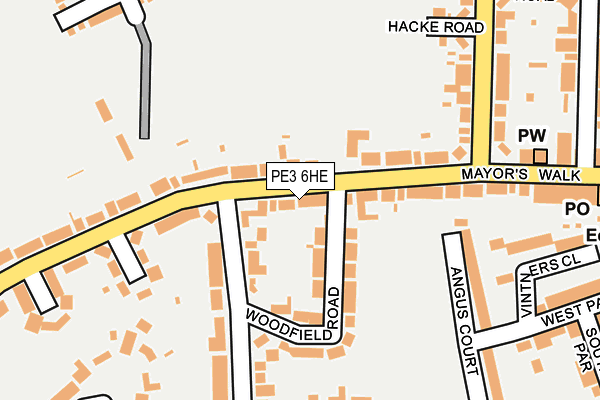 PE3 6HE map - OS OpenMap – Local (Ordnance Survey)