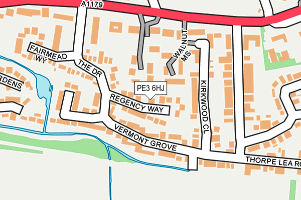 PE3 6HJ map - OS OpenMap – Local (Ordnance Survey)