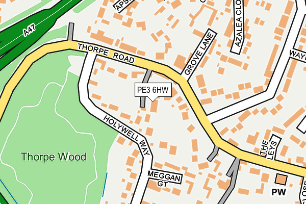 PE3 6HW map - OS OpenMap – Local (Ordnance Survey)
