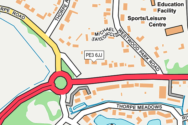 PE3 6JJ map - OS OpenMap – Local (Ordnance Survey)