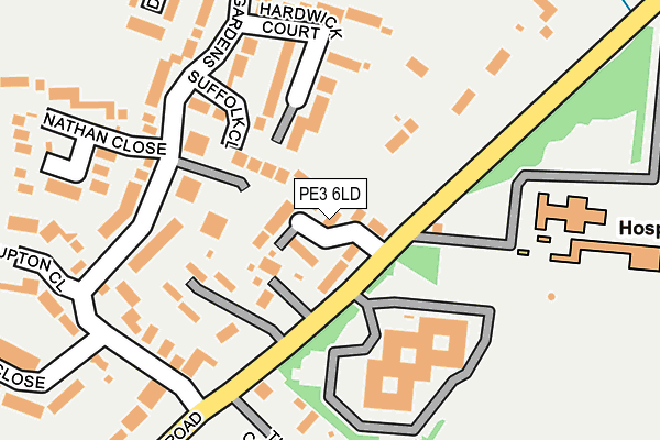 PE3 6LD map - OS OpenMap – Local (Ordnance Survey)