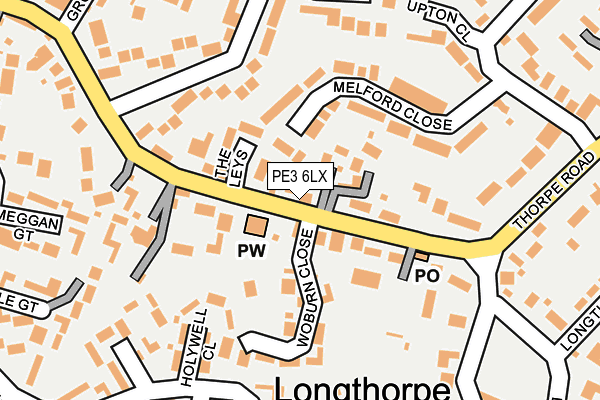 PE3 6LX map - OS OpenMap – Local (Ordnance Survey)