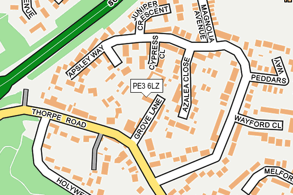 PE3 6LZ map - OS OpenMap – Local (Ordnance Survey)