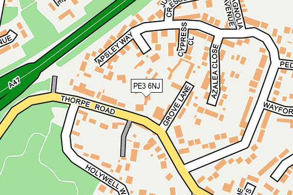 PE3 6NJ map - OS OpenMap – Local (Ordnance Survey)