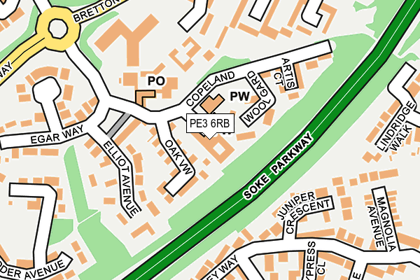 PE3 6RB map - OS OpenMap – Local (Ordnance Survey)