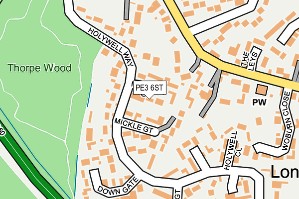 PE3 6ST map - OS OpenMap – Local (Ordnance Survey)