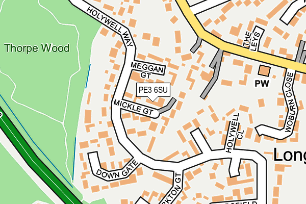 PE3 6SU map - OS OpenMap – Local (Ordnance Survey)