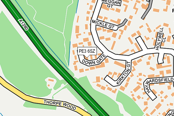 PE3 6SZ map - OS OpenMap – Local (Ordnance Survey)
