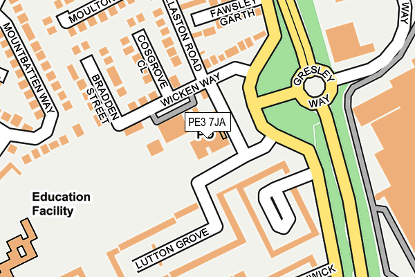 PE3 7JA map - OS OpenMap – Local (Ordnance Survey)