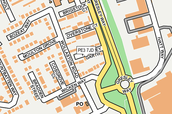 PE3 7JD map - OS OpenMap – Local (Ordnance Survey)